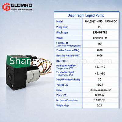 Micro Brushless Diaphragm Liquid Pump PML5927-NF10 NF10KPDC, Small Corrosion Resistant Sampling Pump for Analytical Instrument