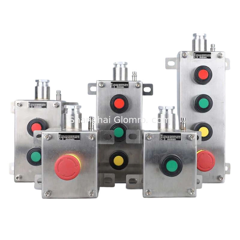 IP65 Waterproof 304 Stainless Steel Flameproof Push Button Box Ex de IIC T6 Gb Anti-Corrosion Enclosure Flammable Explosive Area