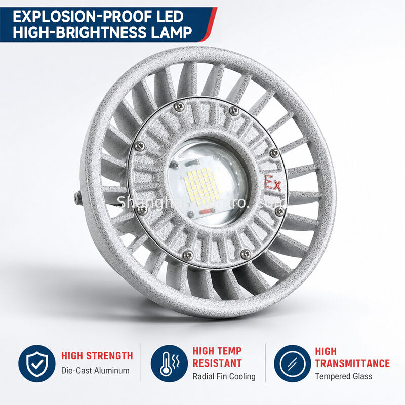 LED Explosion-Proof Light 20W/30W/40W/50W/60W/70W/80W/100W/120W IP66 Die-cast Aluminum Hazardous Location Lighting Multiple Power Options