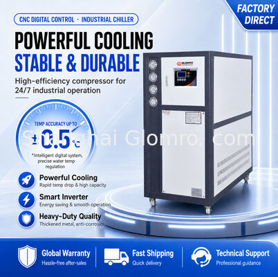 Enfriador de agua industrial de funcionamiento estable, tipo refrigerado por aire y refrigerado por agua para línea de producción industrial