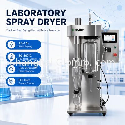 Secador por aspersión de laboratorio de 2L de capacidad, equipo de secado por aspersión pequeño de acero inoxidable