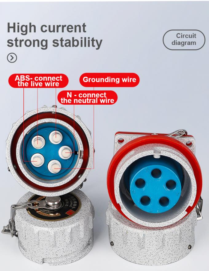 3P+PE ATEX Industrial Explosion Proof 4pin Plug and Socket 200A EX ...